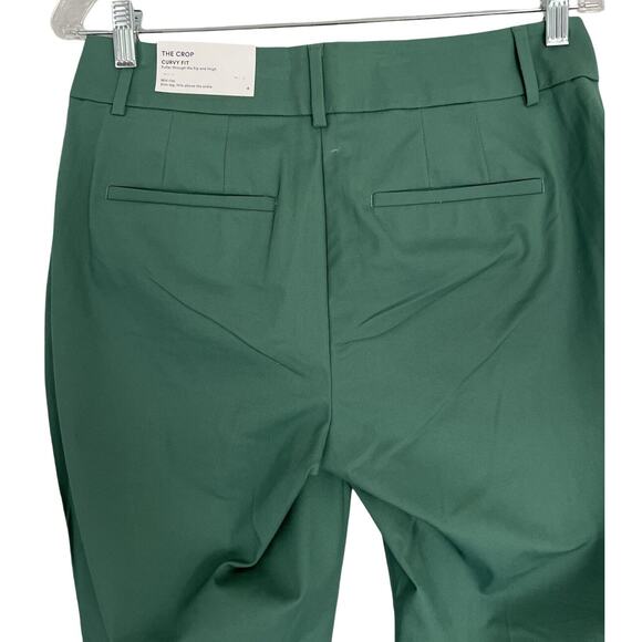 Ann Taylor Pants Womens Size 4 Green Cuffed Pockets Ankle Twill Mid Rise Zip NWT - Picture 7 of 9